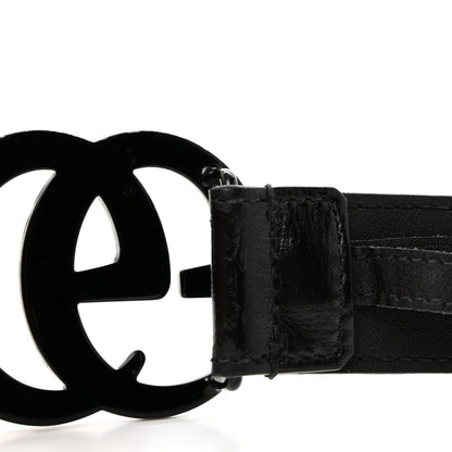 Gucci Azalea Calfskin Enamel Monochrome Double G 30mm Belt 85 34 Black 8 of 8