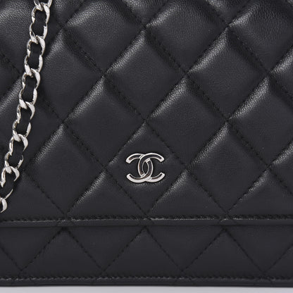 Chanel Lambskin Quilted Wallet On Chain WOC Black 10 of 11