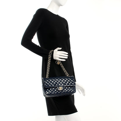 Chanel Patent Calfskin Quilted Valentine Charms Medium Single Flap Navy 2 of 8