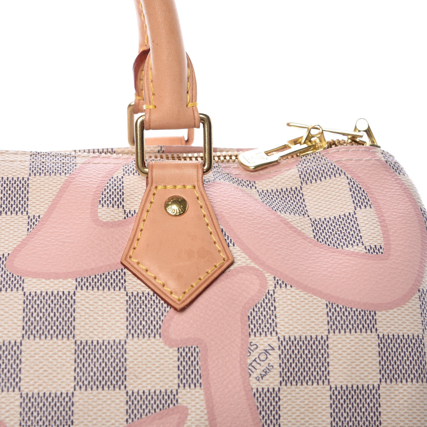 Louis Vuitton Damier Azur Tahitienne Speedy Bandouliere 30 Rose Ballerine 26 of 26