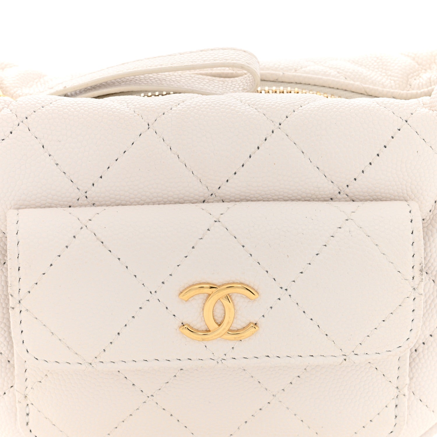 Chanel Caviar Quilted Polly Pocket Pouch Hobo White 8 of 10