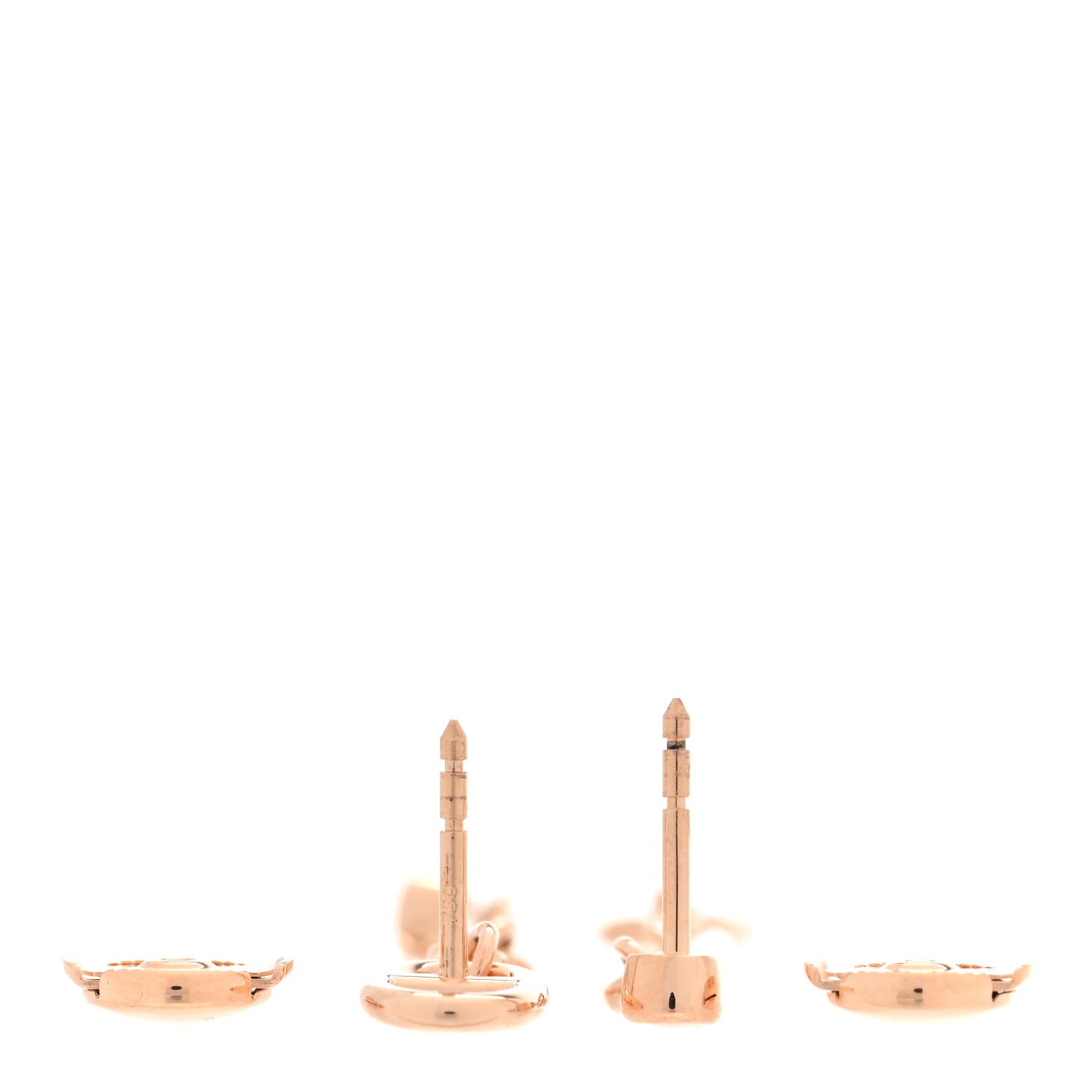 Hermes 18K Rose Gold Diamond Chaos Earrings 3 of 5