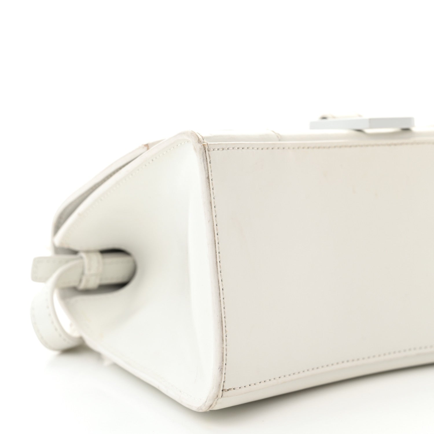 Balenciaga Shiny Box Calfskin Tonal B Small Hourglass Top Handle Bag White 10 of 18