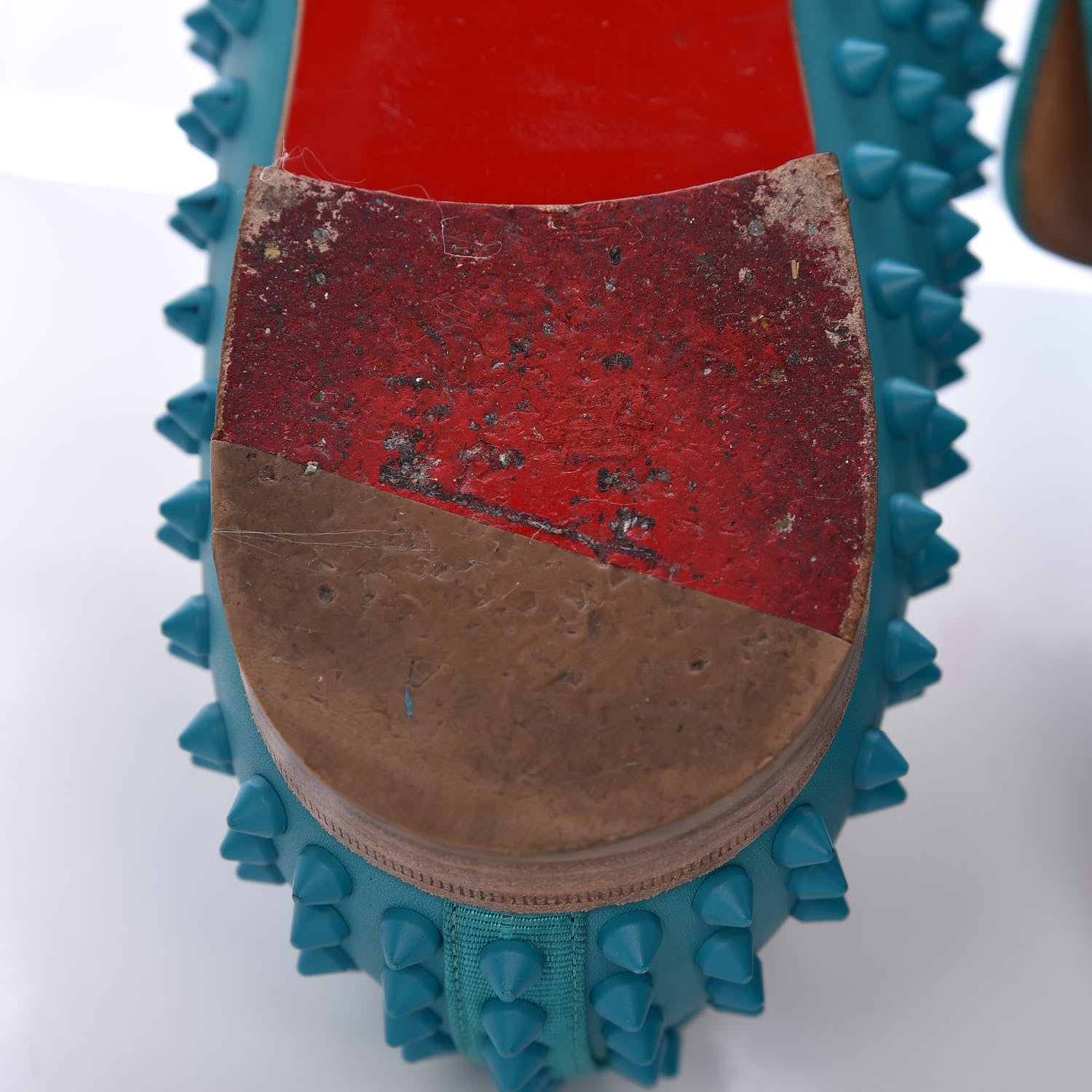 Christian Louboutin Calfskin Mens Rollerboy Spikes Flat Loafers 40.5 Riviera 13 of 15