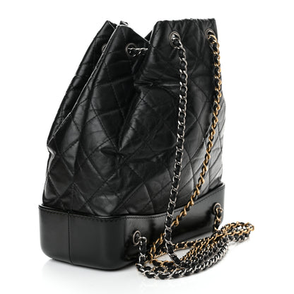 Chanel Aged Calfskin Quilted Gabrielle Backpack Black 3 of 11