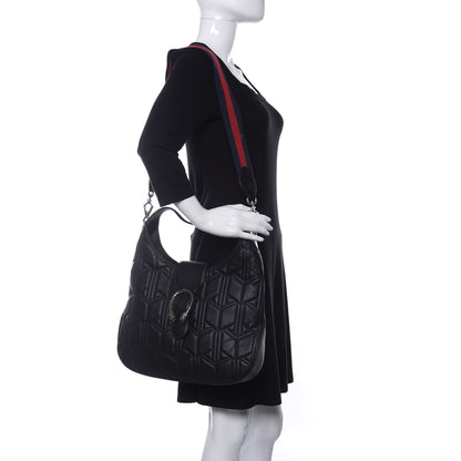 Gucci Calfskin Web Quilted Medium Dionysus Hobo Black 2 of 11