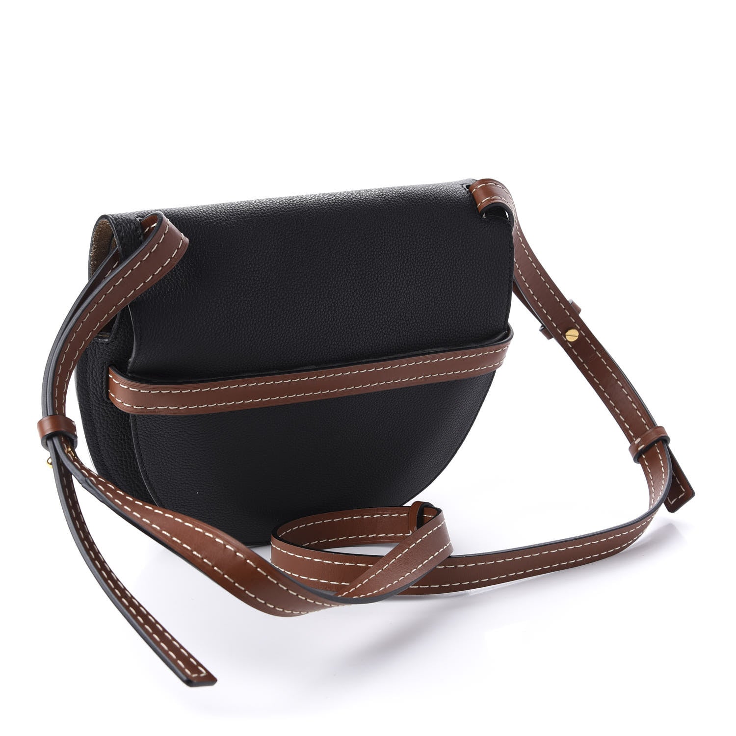 Loewe Grained Calfskin Small Gate Crossbody Bag Pecan Black 3 of 9