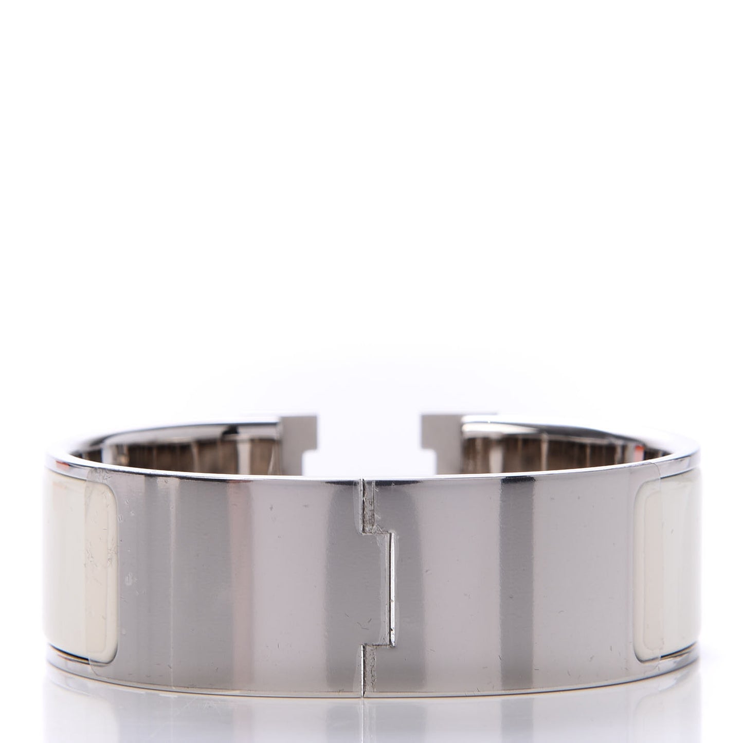 Enamel Wide Clic Clac H Bracelet PM White