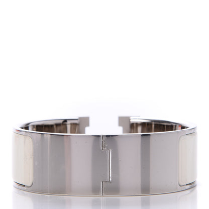 Hermes Enamel Wide Clic Clac H Bracelet PM White 3 of 5
