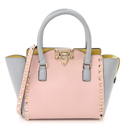 Valentino Garavani Vitello Watercolor Mini Rockstud Double Handle Tote Rose 1 of 13