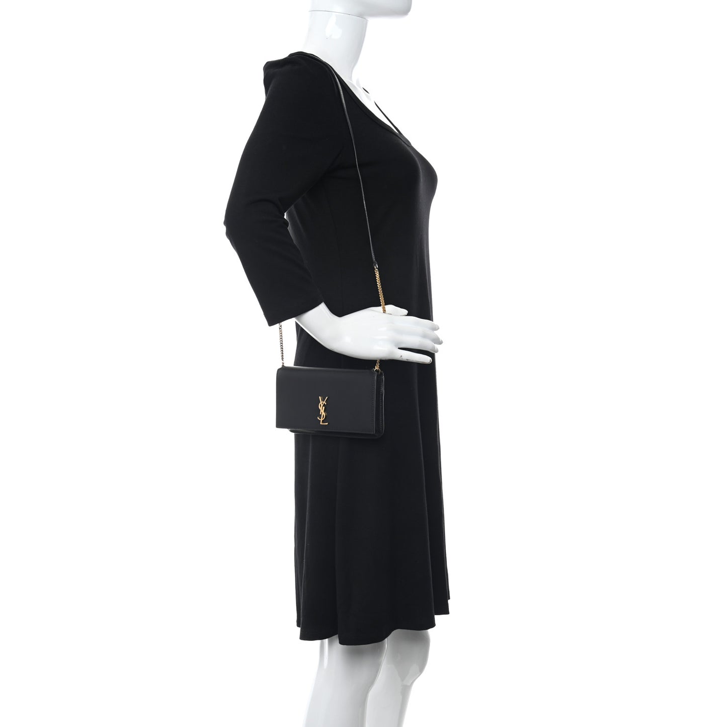 Smooth Calfskin Monogram Phone Holder Crossbody Black