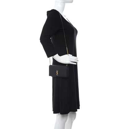 Saint Laurent Smooth Calfskin Monogram Phone Holder Crossbody Black 2 of 9