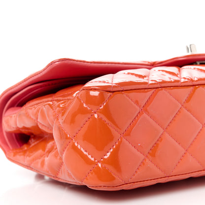 Chanel Patent Quilted Medium Double Flap Coral 10 of 14