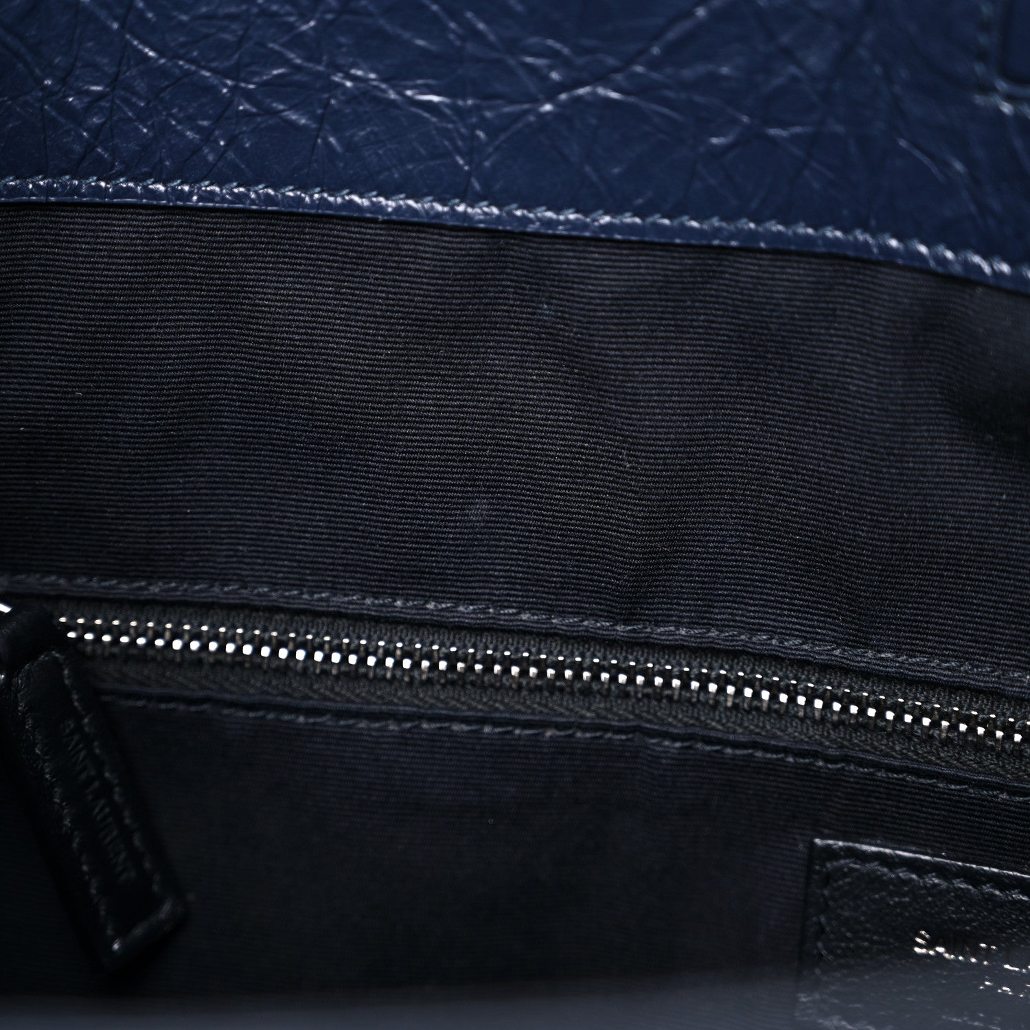 Saint Laurent Crinkled Calfskin Matelasse Monogram Niki Shoulder Bag Deep Marine 14 of 14