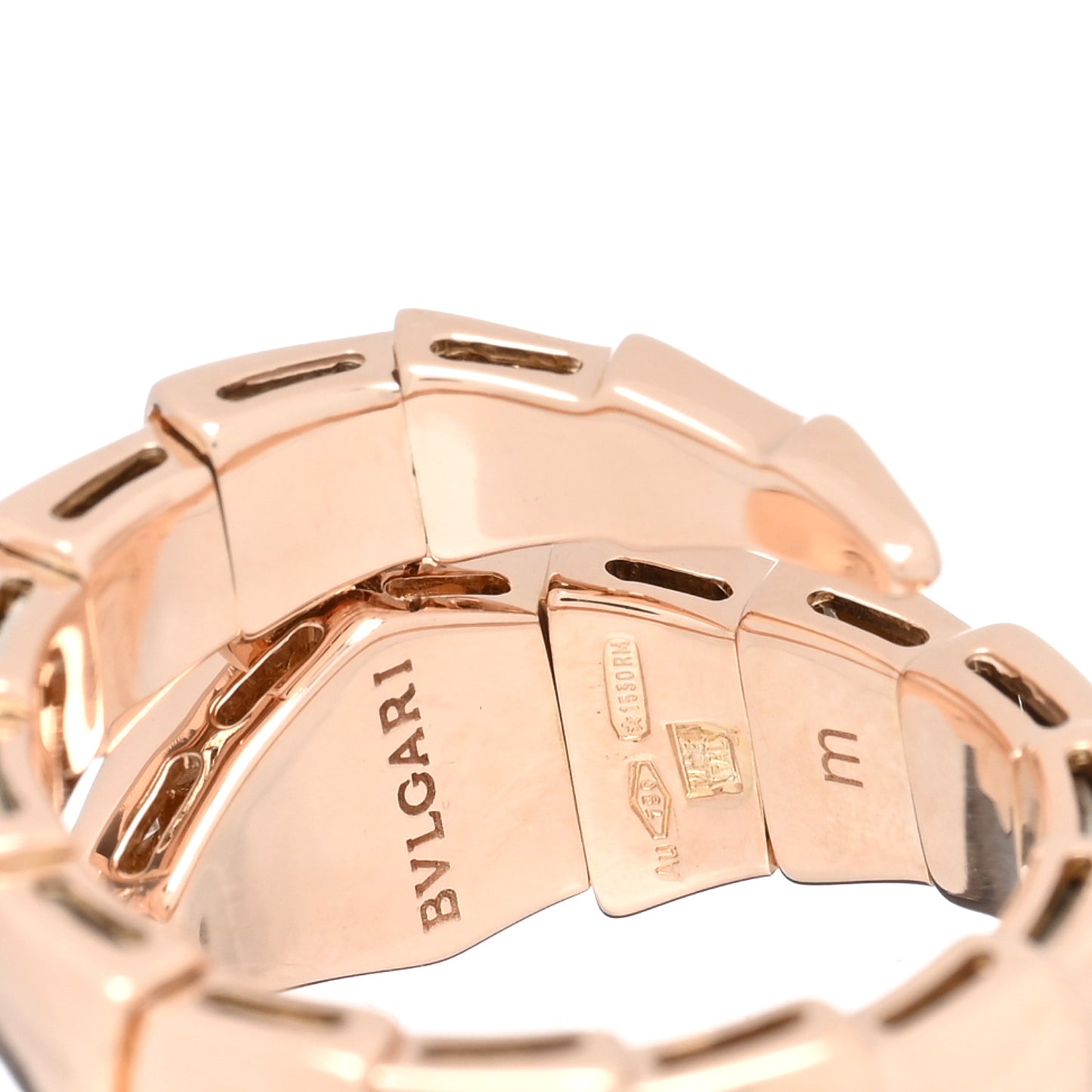 18K Rose Gold Diamond Serpenti Viper Ring M