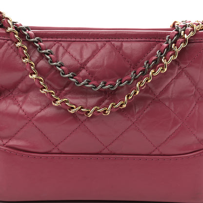 Chanel Aged Calfskin Quilted Small Gabrielle Hobo Dark Pink 8 of 11
