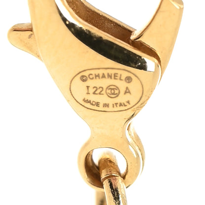 Chanel Metal Lambskin Chain CC Necklace Black Gold 3 of 3