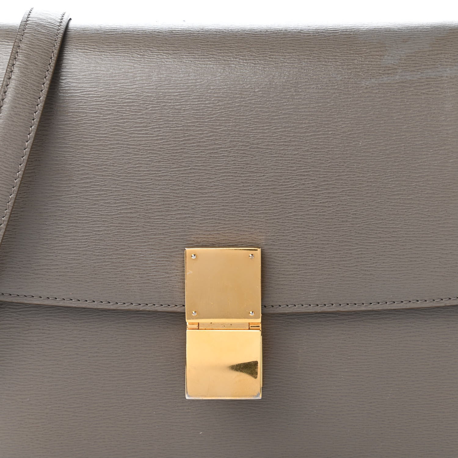 Celine Liege Calfskin Medium Classic Box Flap Bag Souris 10 of 13
