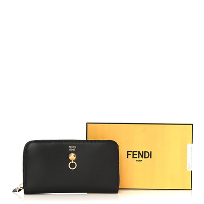 Fendi Vitello Liberty Century Lucido By The Way Zip Around Wallet Black 12 of 12