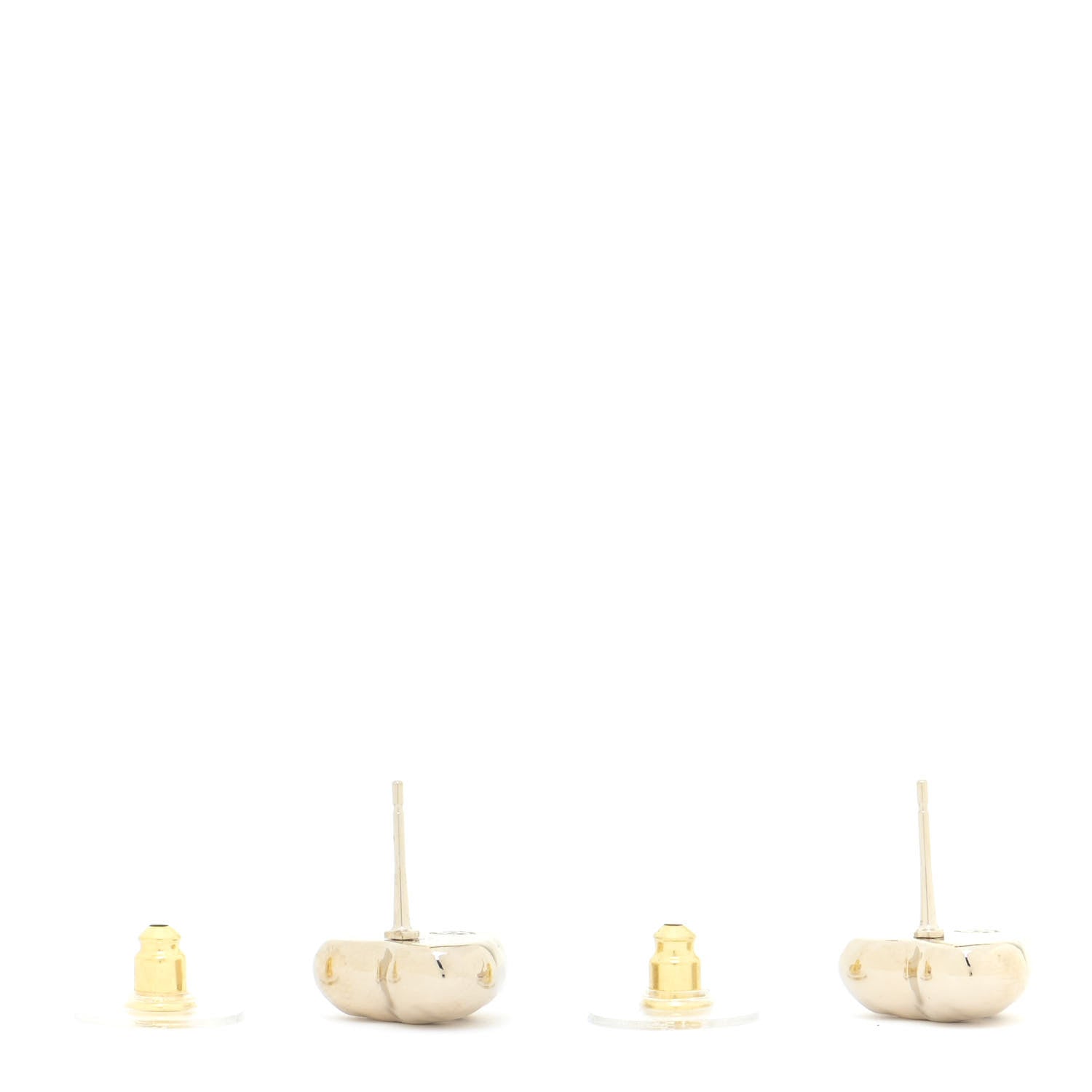 Chanel CC Heart Earrings Gold 3 of 5