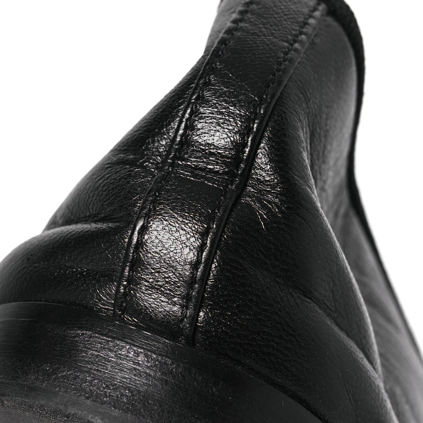 Lambskin Patent Cap Toe Ballerina Flats 38.5 Black