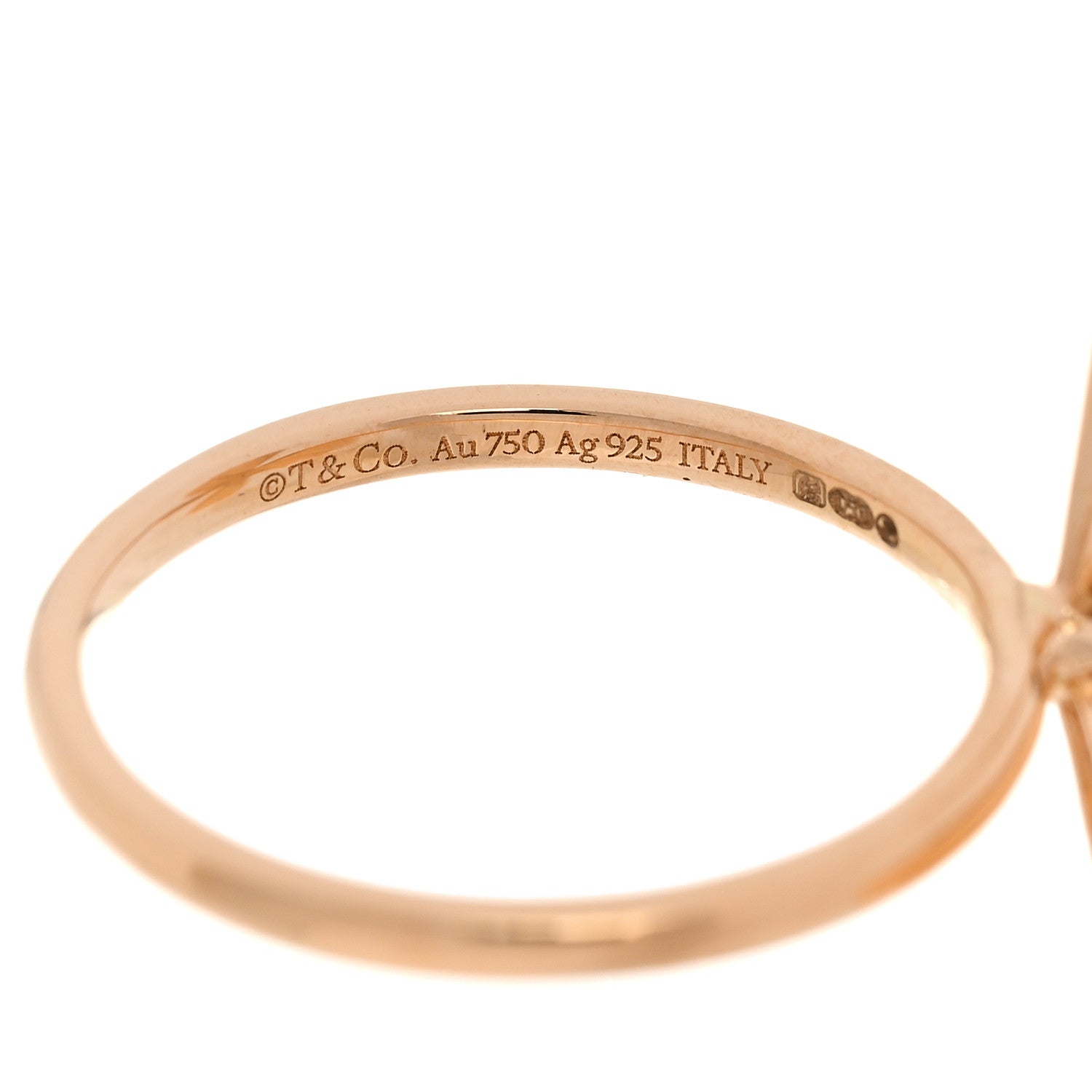 Tiffany 18K Rose Gold Sterling Silver Return to Tiffany Love Bugs Butterfly Ring 52 6 4 of 5