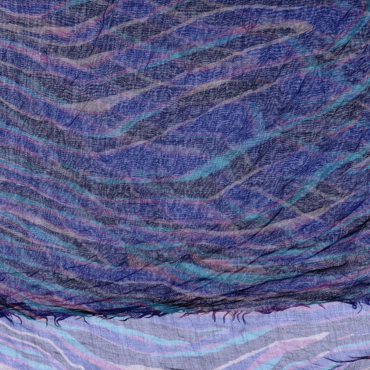 Cashmere Silk Zebra Stole Blue Lagon