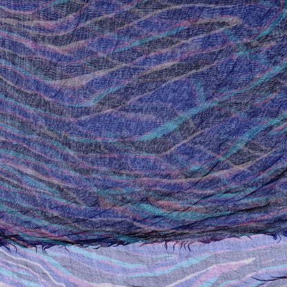 Louis Vuitton Cashmere Silk Zebra Stole Blue Lagon 5 of 5