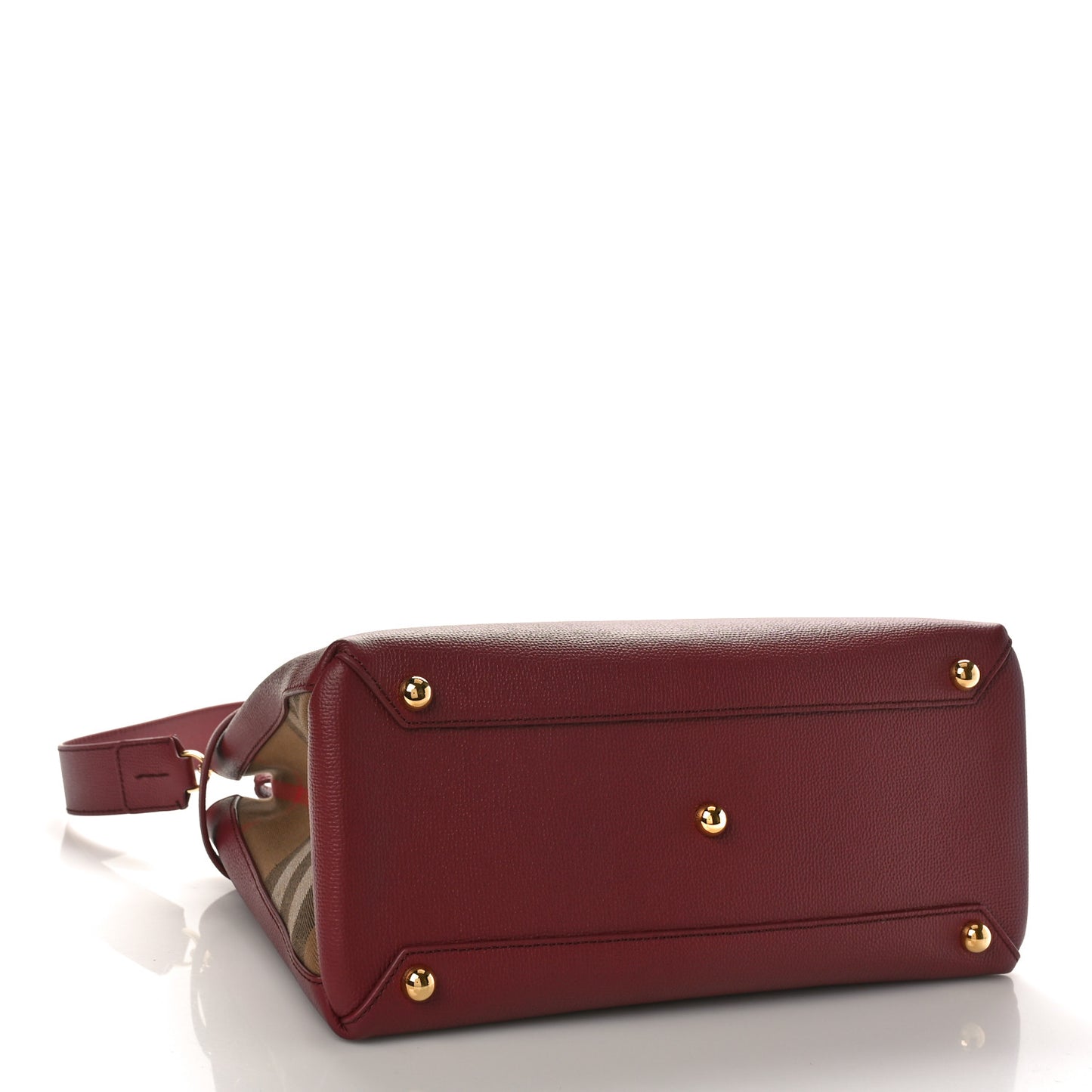 Derby Calfskin House Check Medium Banner Tote Crimson