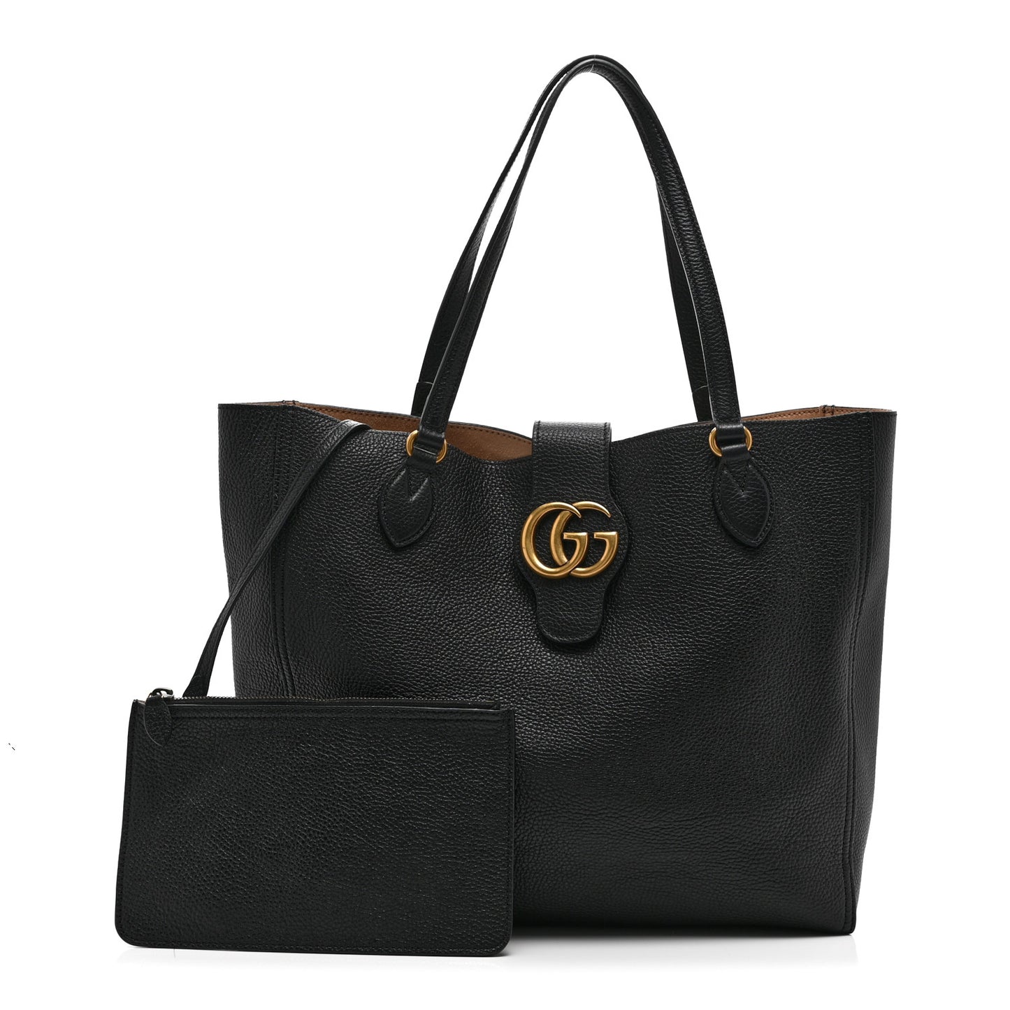 Grained Calfskin Small Dahlia Tote Black