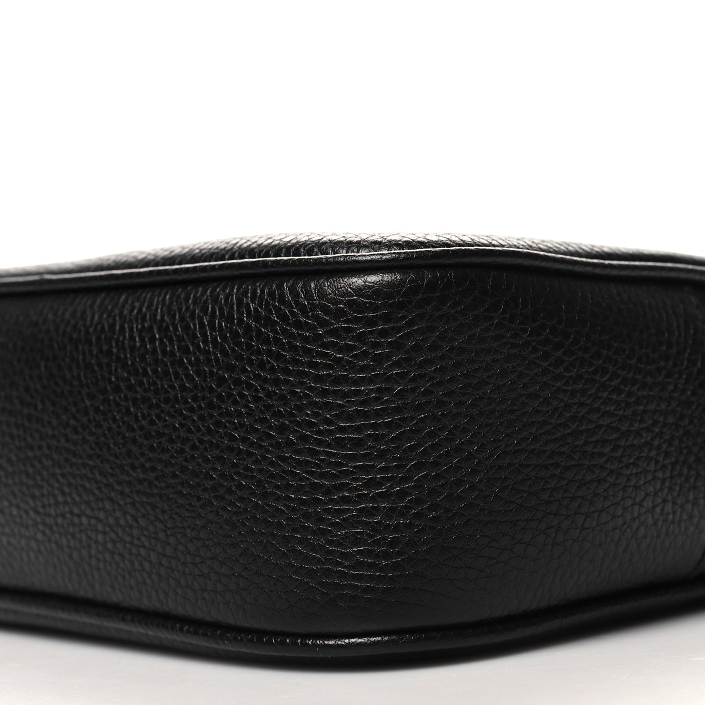 Pebbled Calfskin Small Soho Disco Bag Black