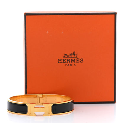 Hermes Enamel Narrow Clic Clac H Bracelet GM Black 5 of 5