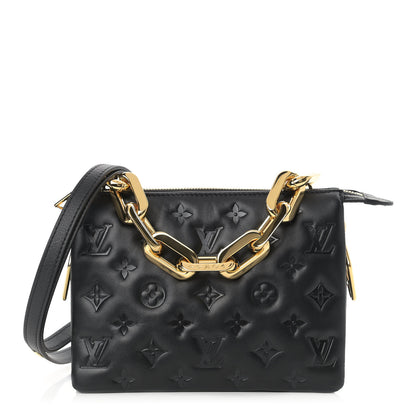 Louis Vuitton Lambskin Embossed Monogram Coussin BB Black 1 of 8