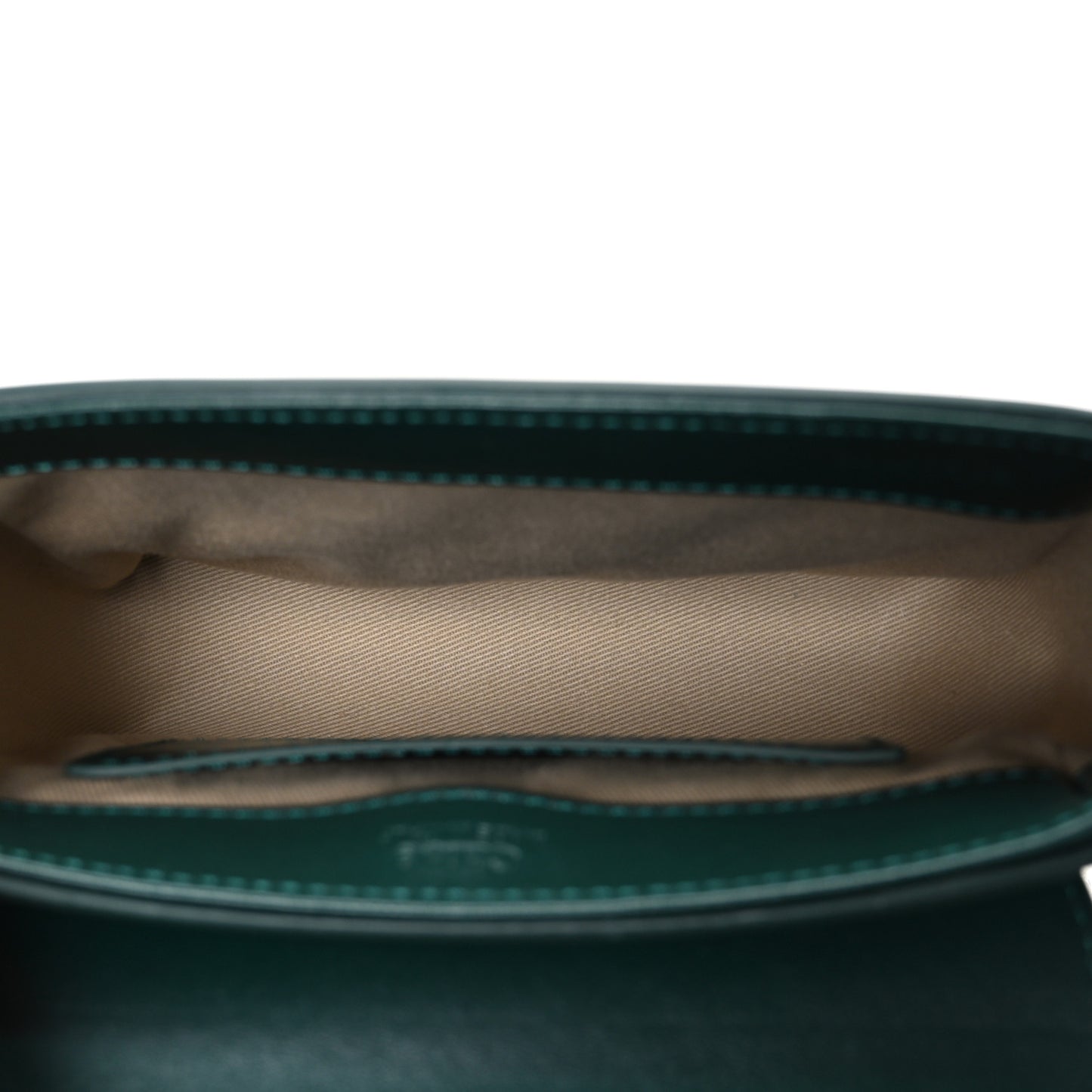 Shiny Calfskin Suede Mini C Double Carry Green