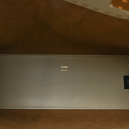 Fendi Vitello King Plexiglass Logo Embossed Medium Fendi Sunshine Shopper Tote Green Tea 5 of 9