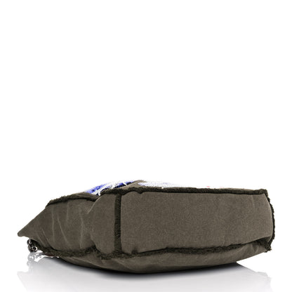 Chanel Canvas Sequins Cubano Trip Hobo Khaki 4 of 9