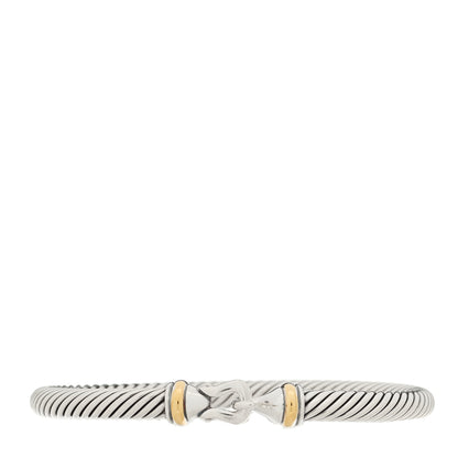 David Yurman Sterling Silver 18K Yellow Gold 5mm Cable Classic Buckle Bracelet 1 of 3