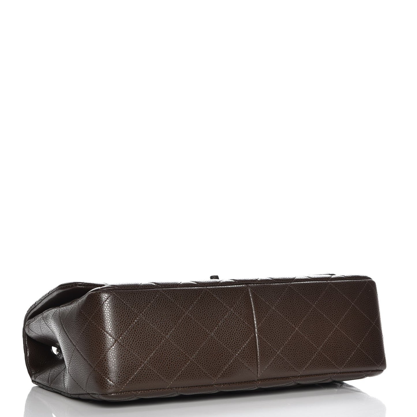 Caviar Quilted Jumbo Single Flap Dark Brown