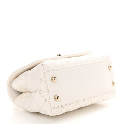 Chanel Caviar Quilted Extra Mini Coco Handle Flap White 4 of 14