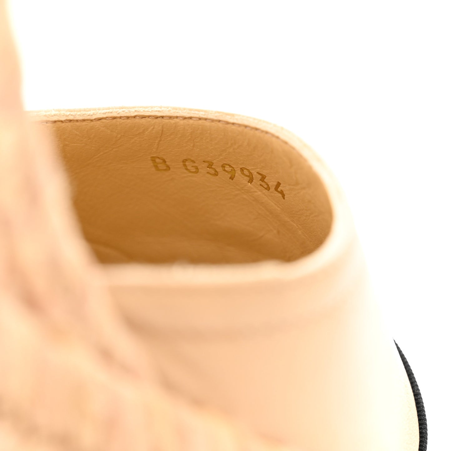 Lambskin Grosgrain CC Espadrilles Wedges 37 Beige Black