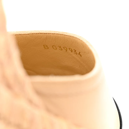 Chanel Lambskin Grosgrain CC Espadrilles Wedges 37 Beige Black 8 of 9