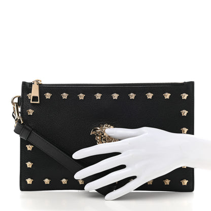 Versace Vitello Studded Medusa Head Pochette Black 2 of 7