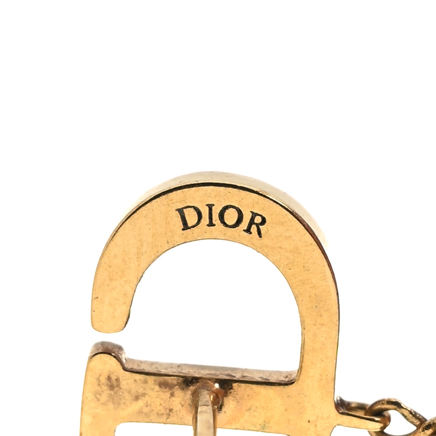 Christian Dior Pearl Crystal CD Drop Earrings Gold 6 of 10