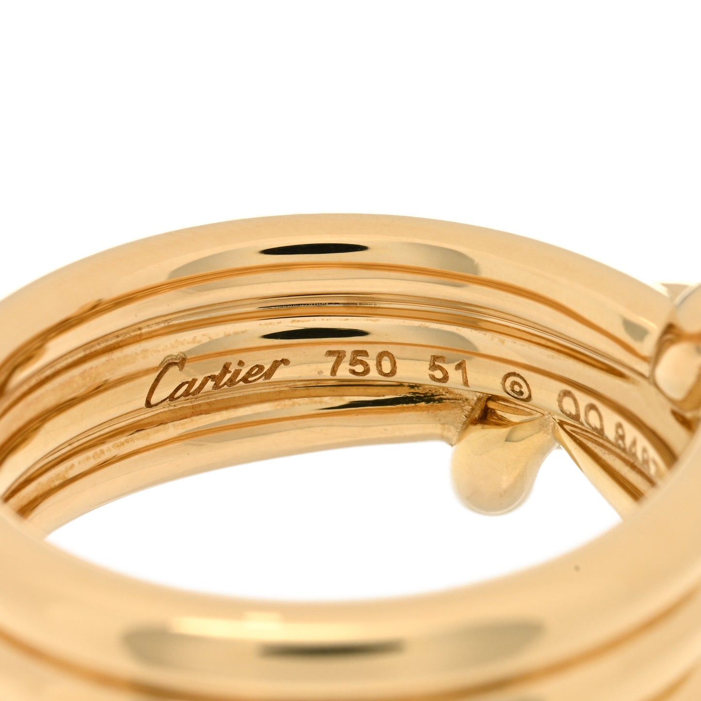 18K Yellow Gold Entrelaces Triple Band Ring 51 5.75