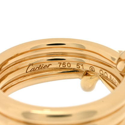 Cartier 18K Yellow Gold Entrelaces Triple Band Ring 51 5.75 4 of 5