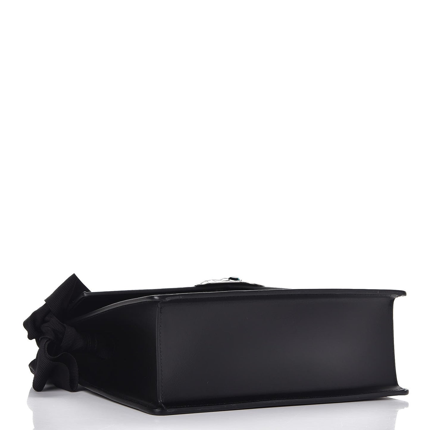 Calfskin Snakeskin Small Lilith Top Handle Bag Black