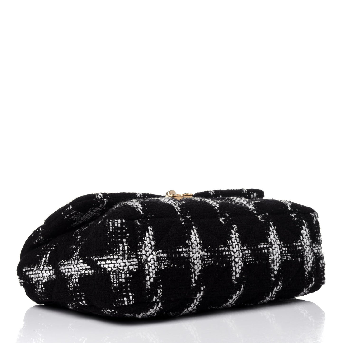 Tweed Quilted Large Chanel 19 Flap Black White