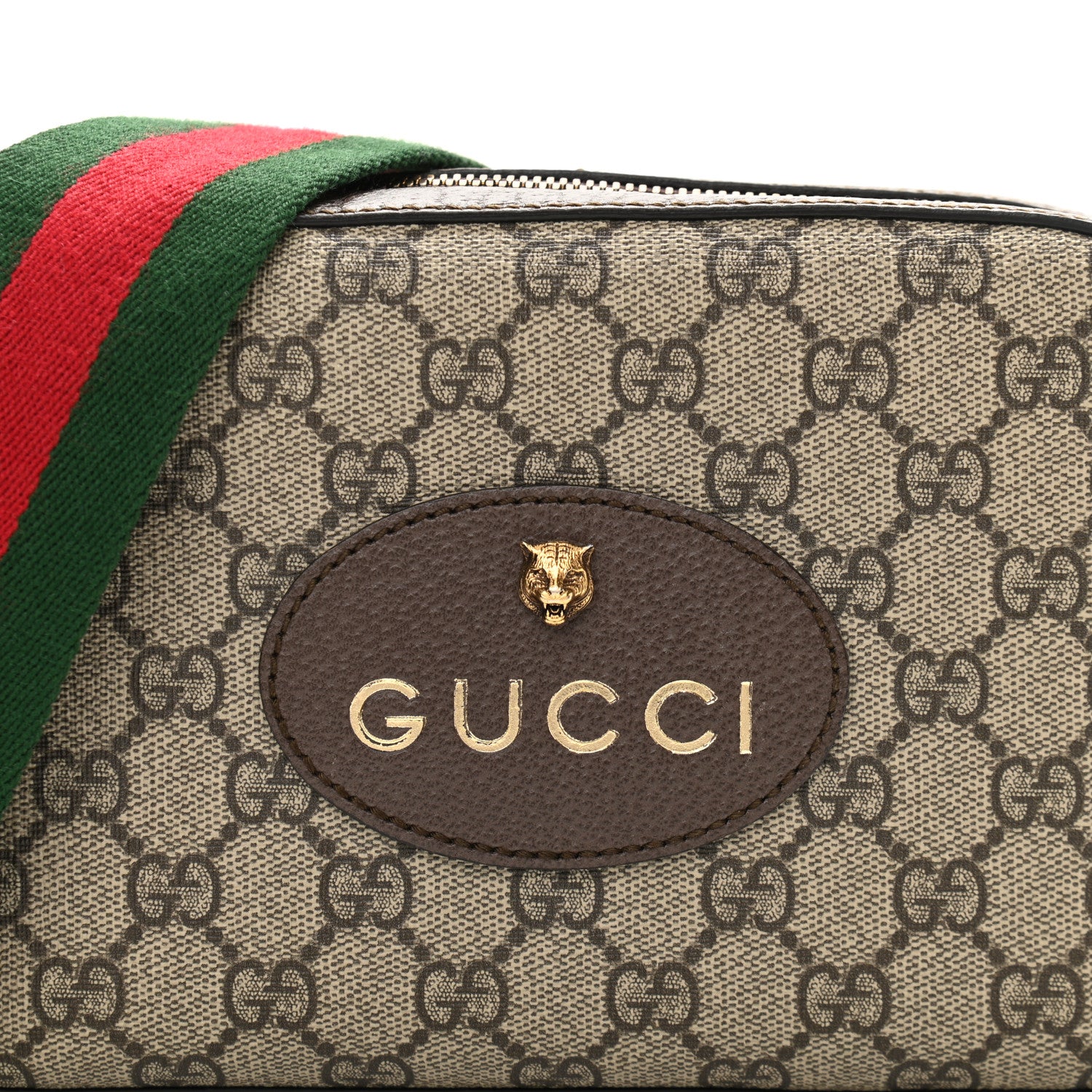 Gucci GG Supreme Monogram Web Neo Vintage Shoulder Bag Beige New Acero Crop 8 of 10
