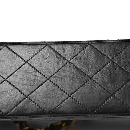 Chanel Lambskin Quilted Medium Double Flap Black 12 of 16