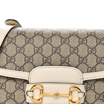 Gucci GG Supreme Monogram Horsebit 1955 Shoulder Bag Beige Mystic White 8 of 15